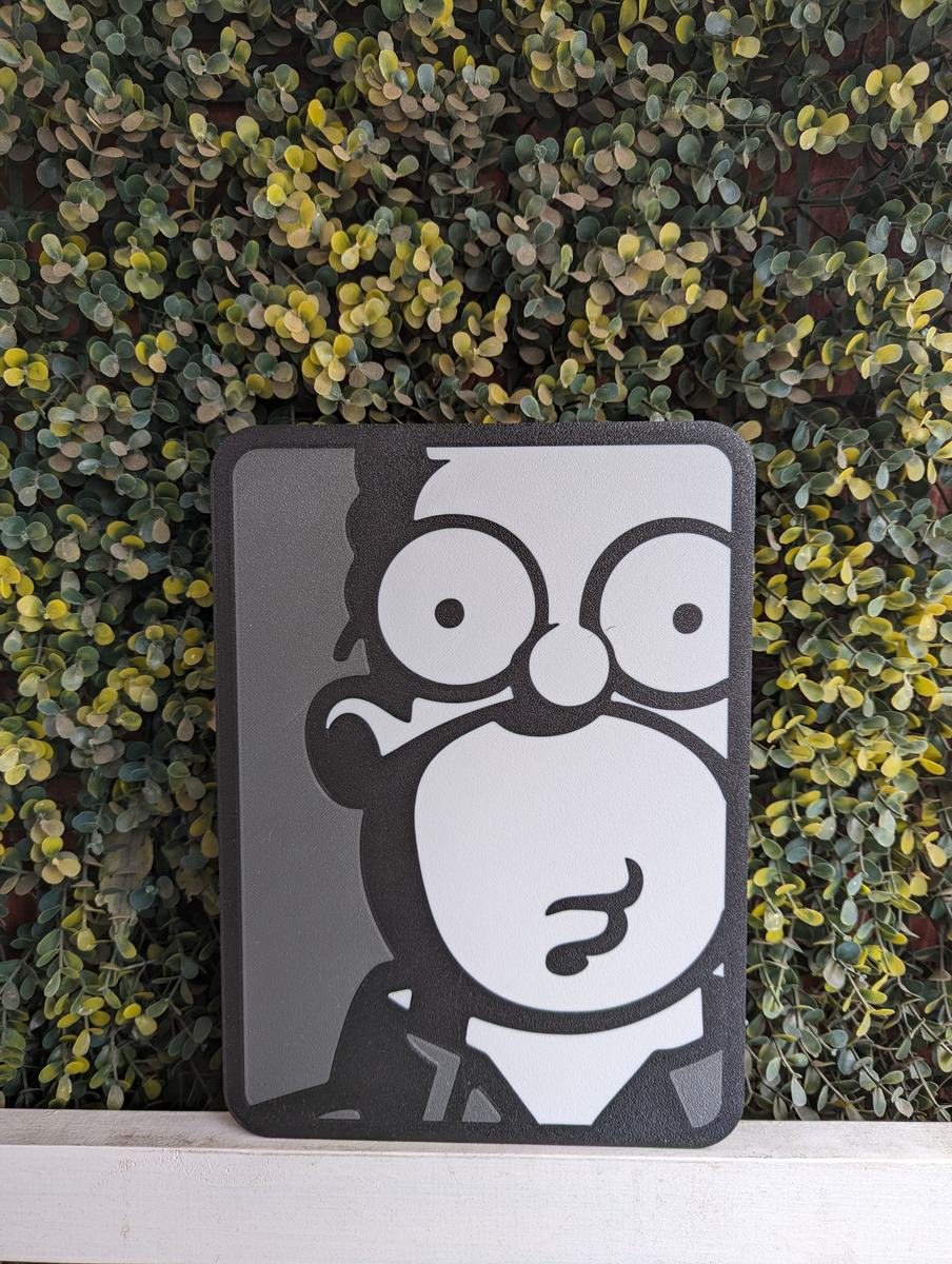 Lampara Velador Led 3d Homero Simpsons Grises Negro Blanco - Image 2