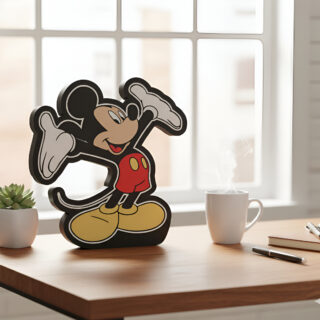 Lampara Velador Led 3d Mickey Mouse Negro Blanco