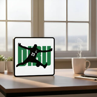 Lampara Velador Led 3d Dibu Martinez Blanco Verde