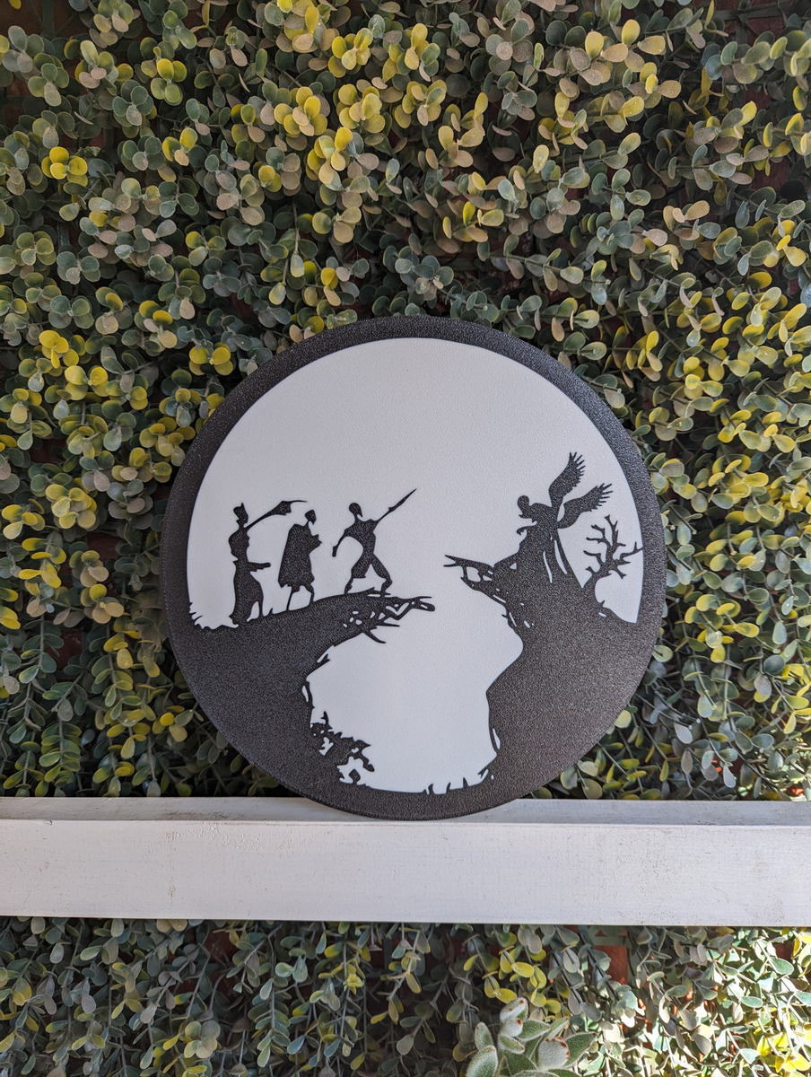 Lampara Velador Led 3d Harry Potter Three Brothers Negro Blanco - Image 2