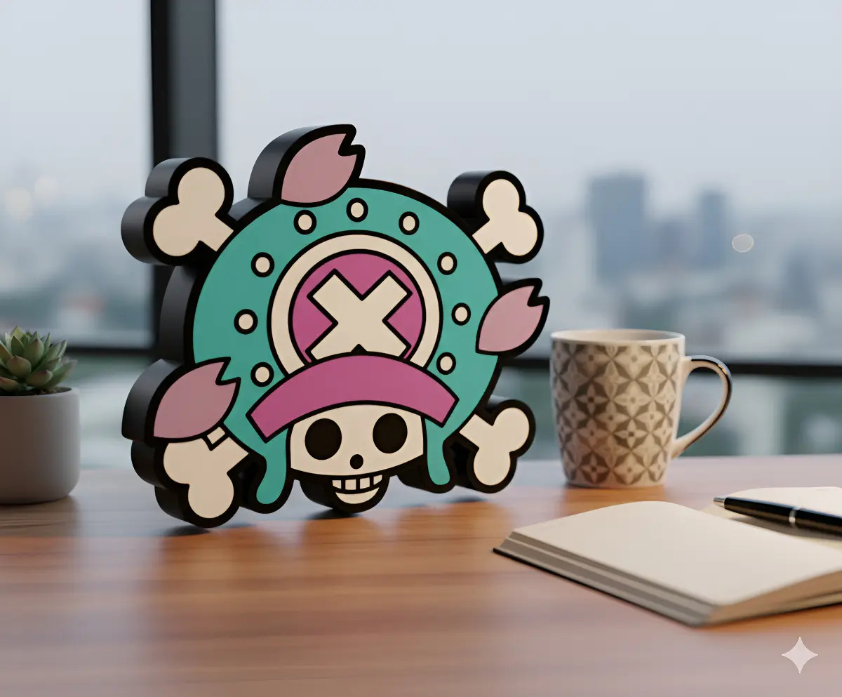 Lampara Velador Led 3d Chopper One Piece Negro