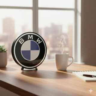 Lampara Velador Led 3d Bmw Negro Blanco