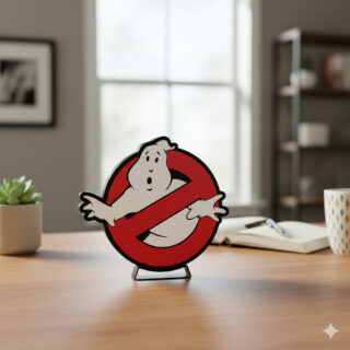Lampara Velador Led 3d Ghostbusters Negro Blanco