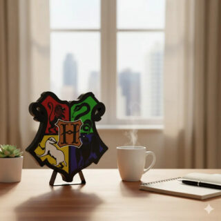 Lampara Velador Led 3d Hogwarts Negro Blanco