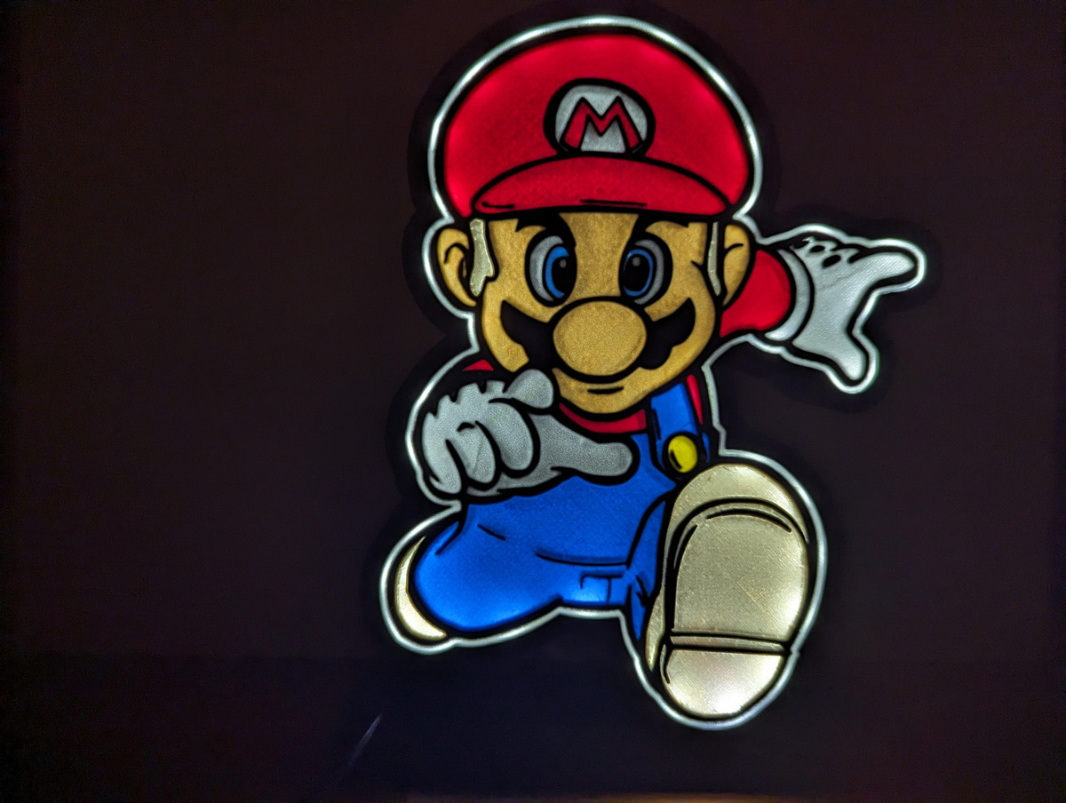Lampara Velador Led 3d Mario Bros Negro Blanco - Image 3