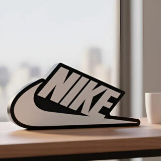 Lampara Velador Led 3d Nike Negro Blanco