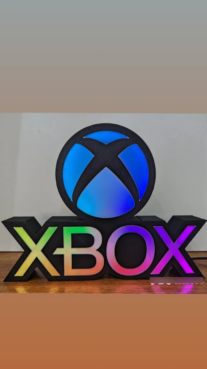 Lampara Velador 3d Xbox Negro Blanco - Image 2