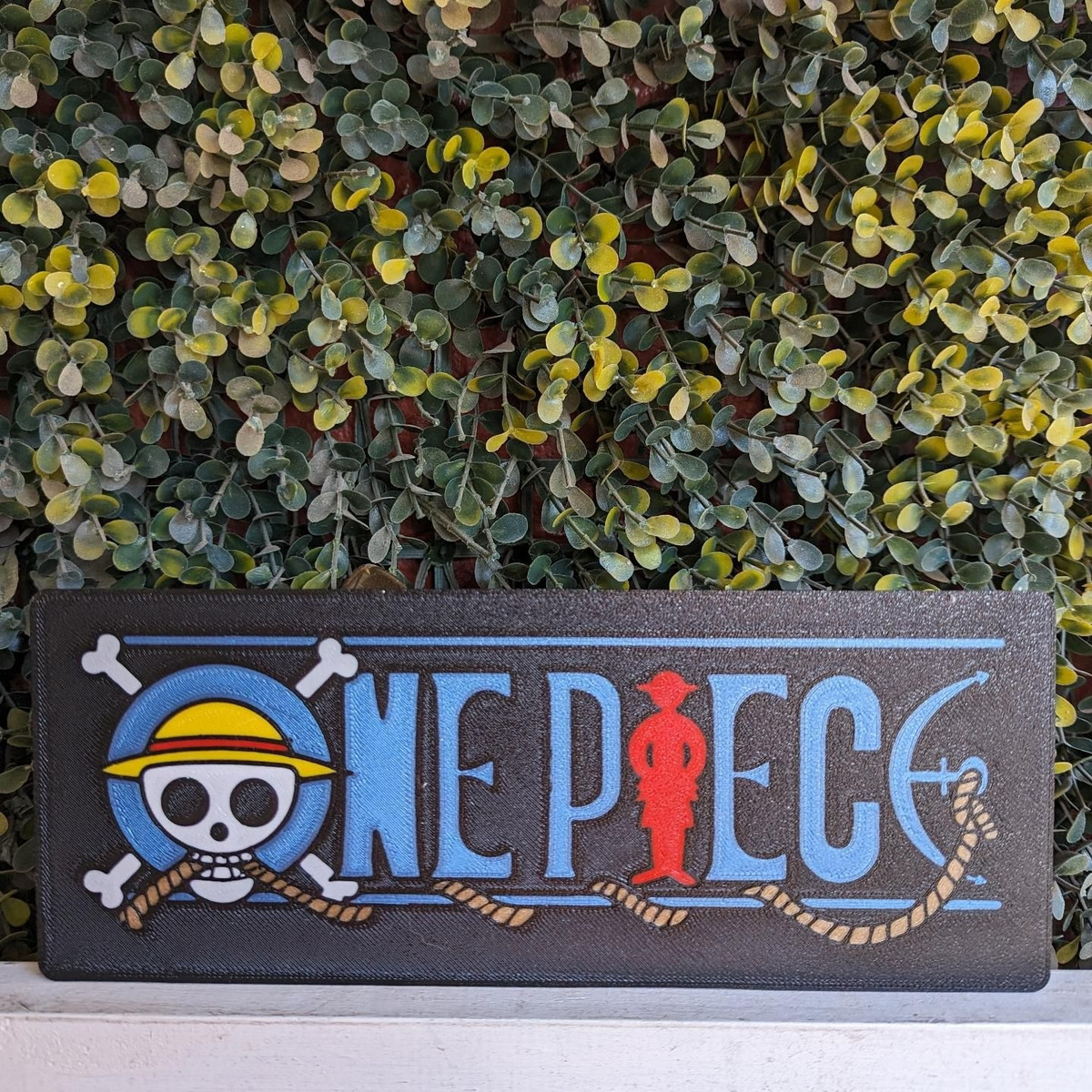 Lampara Velador Led 3d One Piece Letrero Negro Blanco - Image 2