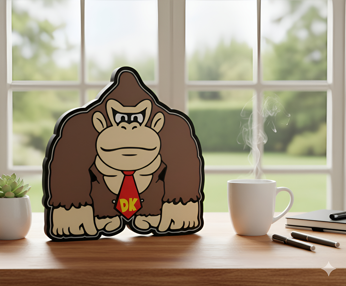 Lampara Velador Led 3d Donkey Kong Negro Blanco