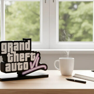 Lampara Velador Led 3d Gta Vi Negro Blanco