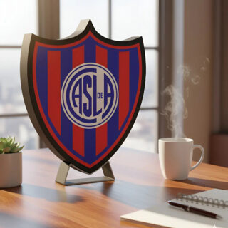 Lampara Velador Led 3d Escudo San Lorenzo Negro Blanco