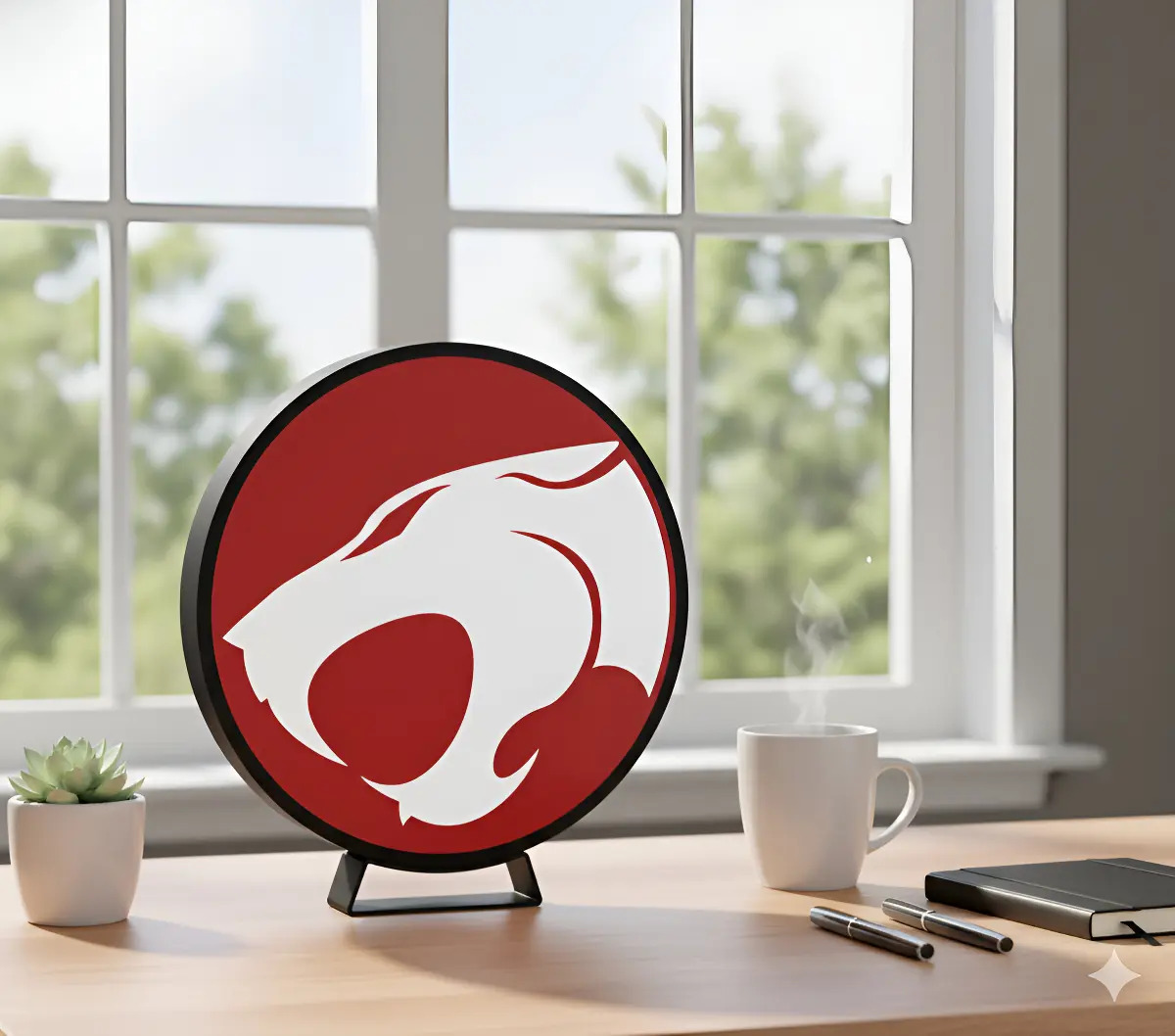 Lampara Velador Led 3d Thunthercats Negro Blanco