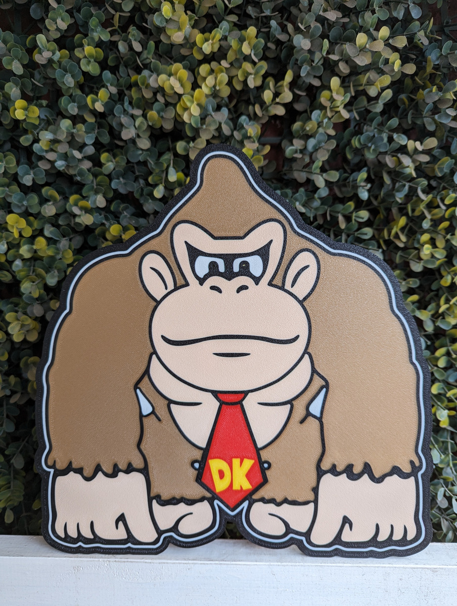 Lampara Velador Led 3d Donkey Kong Negro Blanco - Image 2