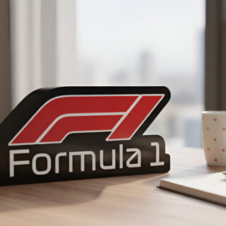 Lampara Velador Led 3d Formula 1 Negro Blanco