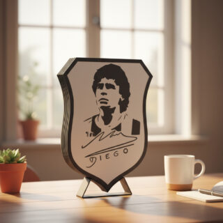 Cuadro Impression 3d (escudo) Del Diego Blanco Negro