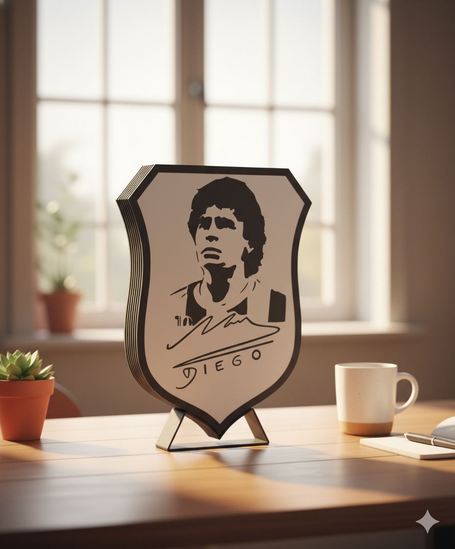 Cuadro Impression 3d (escudo) Del Diego Blanco Negro