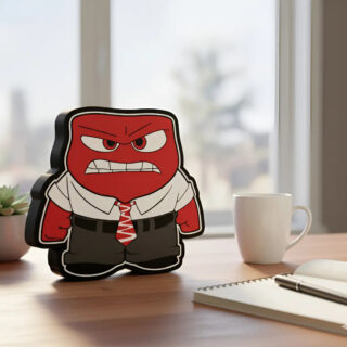 Lampara Velador Led 3d Furia Negro Blanco