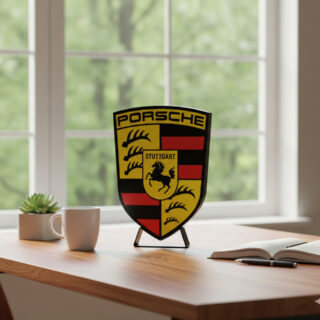 Lampara Velador Led 3d Porsche Negro Blanco