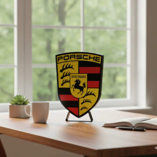Lampara Velador Led 3d Porsche Negro Blanco