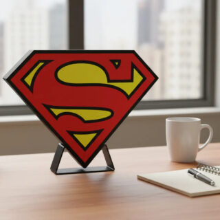 Lampara Velador Led 3d Superman Casatridimensional Blanco