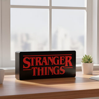 Lampara Velador Led 3d Stranger Things Negro Blanco