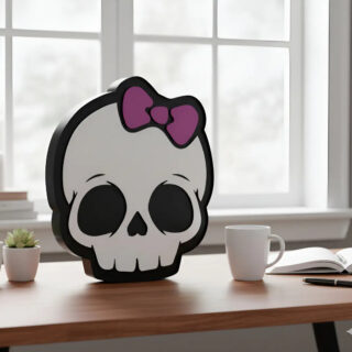 Lampara Velador Led 3d Lampara Craneo Cute Negro Blanco