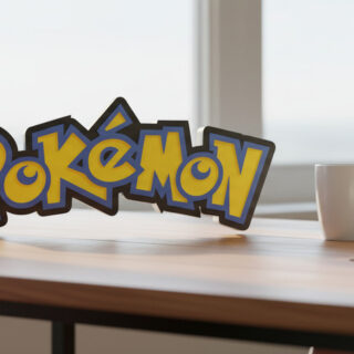 Lampara Velador Led 3d Pokemon Negro Blanco