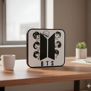 Lampara Velador Led 3d Bts Negro Blanco