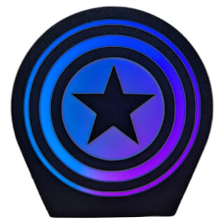 Lampara Velador Led 3d Capitan America Negro Blanco
