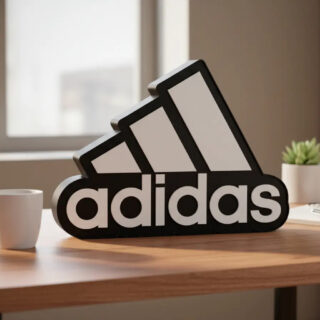 Lampara Velador Led 3d adidas Negro Blanco