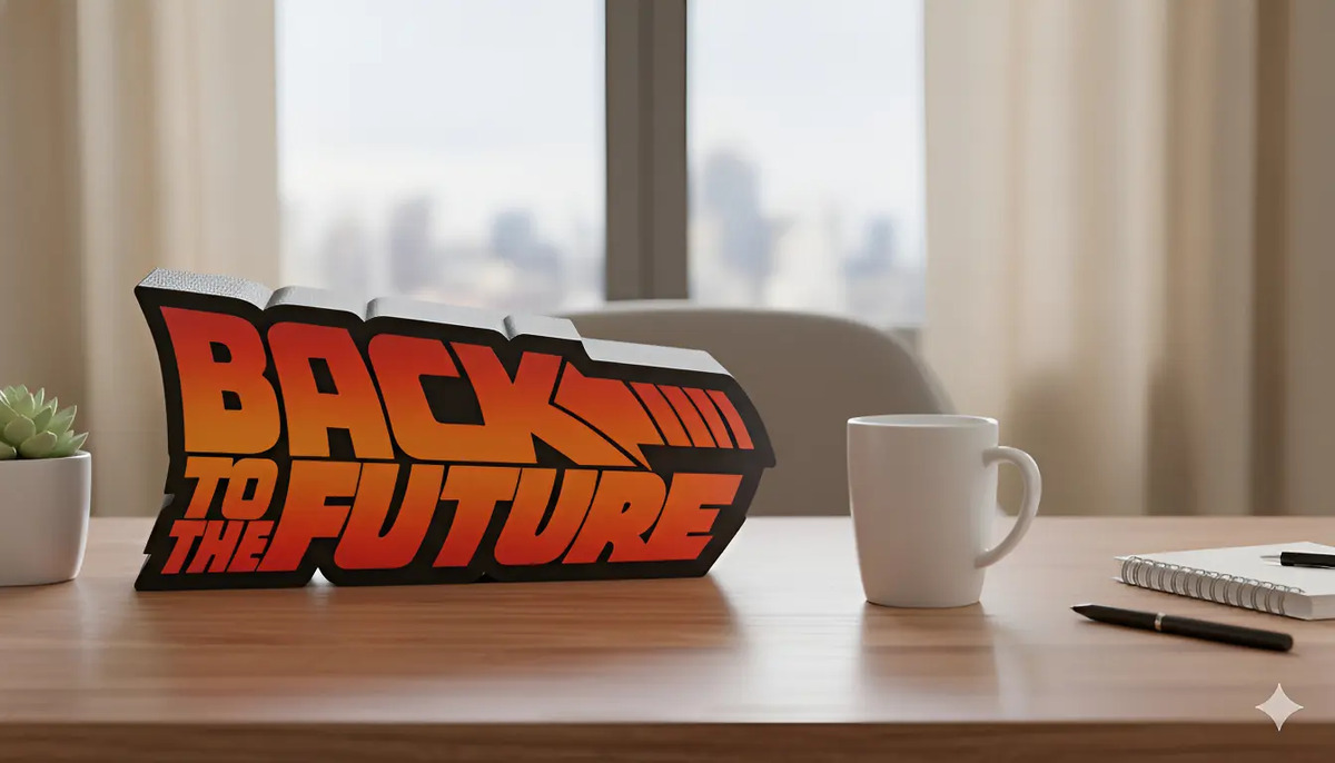 Lampara Velador Volver Al Futuro (3 Colores Misma Lampara) Negro Blanco