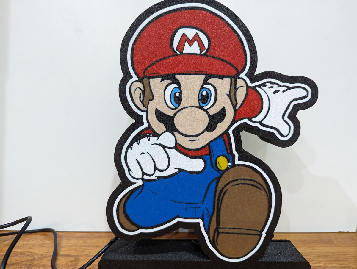 Lampara Velador Led 3d Mario Bros Negro Blanco - Image 2