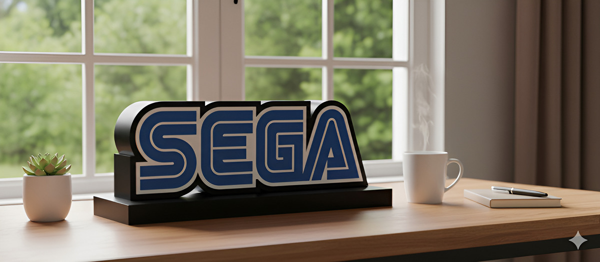 Lampara Velador Led 3d Sega Negro Blanco