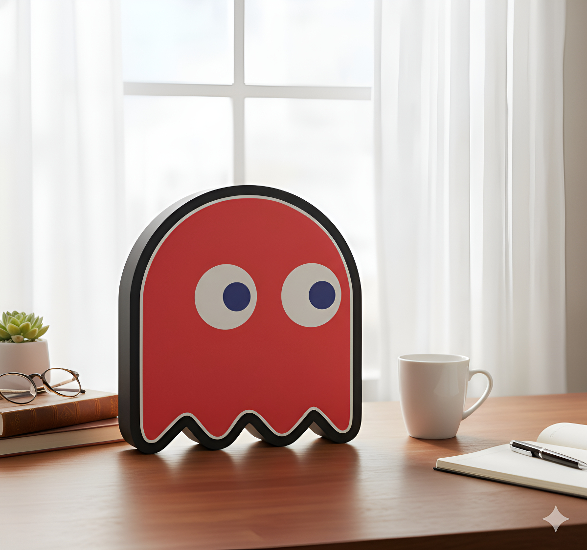 Lampara Velador Led 3d Fantasma Rojo Negro Blanco