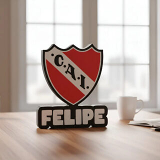 Lampara Velador Led 3d Escudo Independiente Personalizable Negro