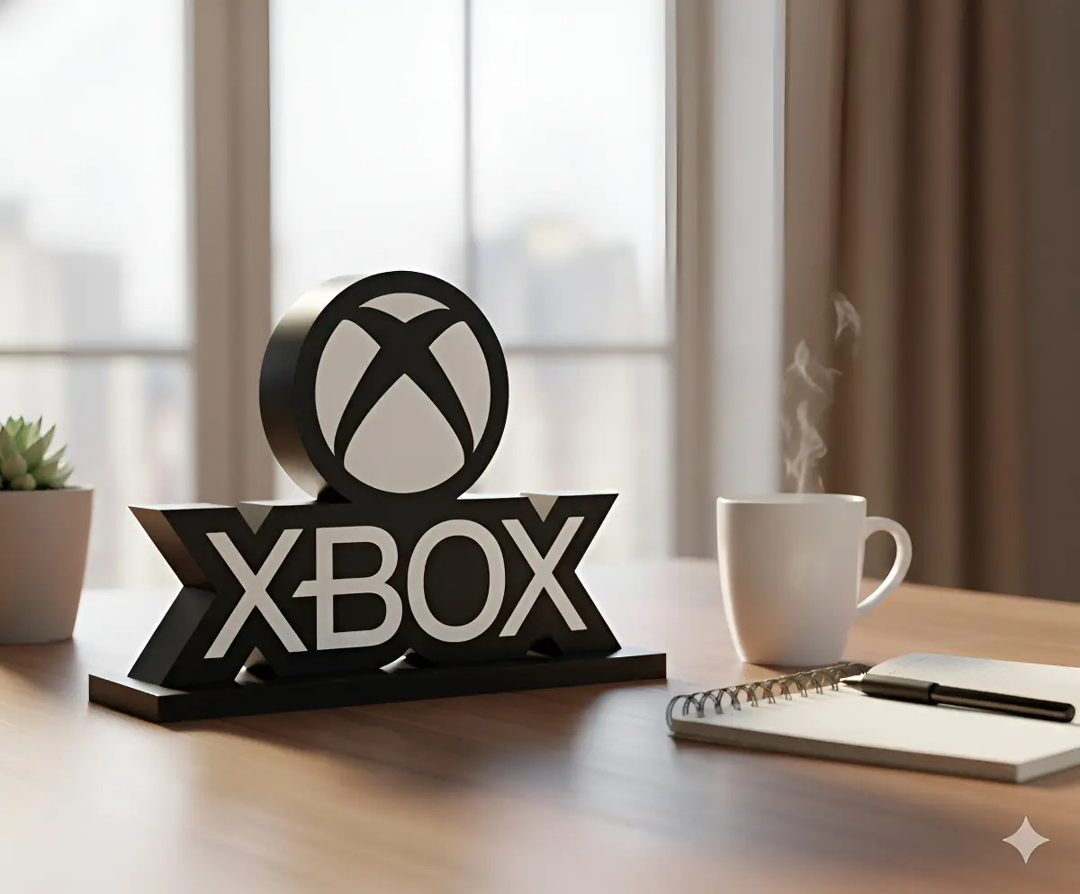 Lampara Velador 3d Xbox Negro Blanco