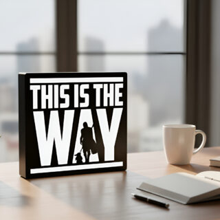 Lampara Velador Led 3d Mandalorian This Is The Way Baby Joda Negro Blanco