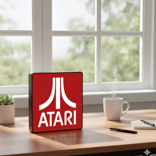 Lampara Velador Led 3d Atari Negro Blanco