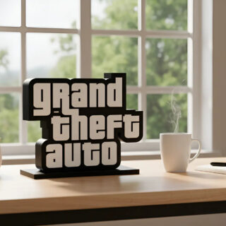 Lampara Velador Led 3d Gta Negro Blanco