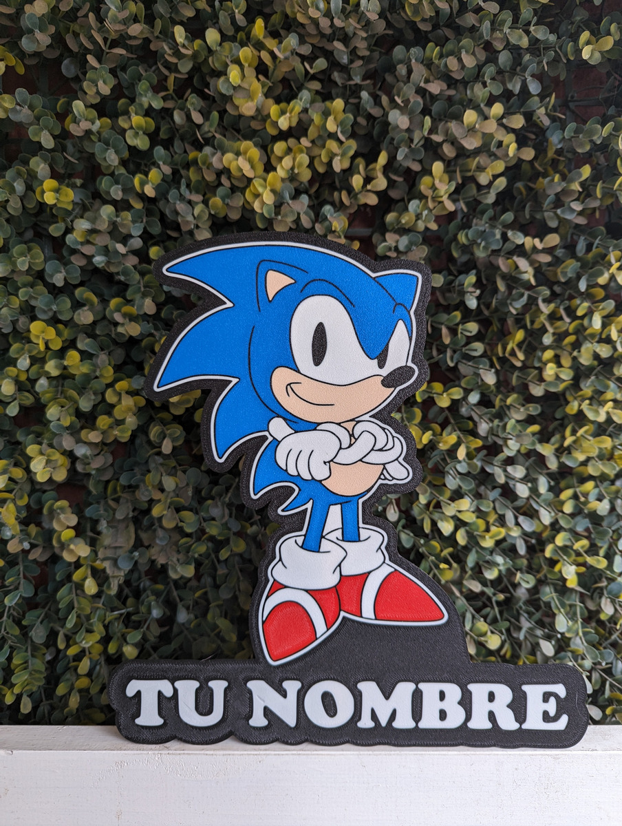 Lampara Velador Led 3d Sonic Negro Blanco - Image 2