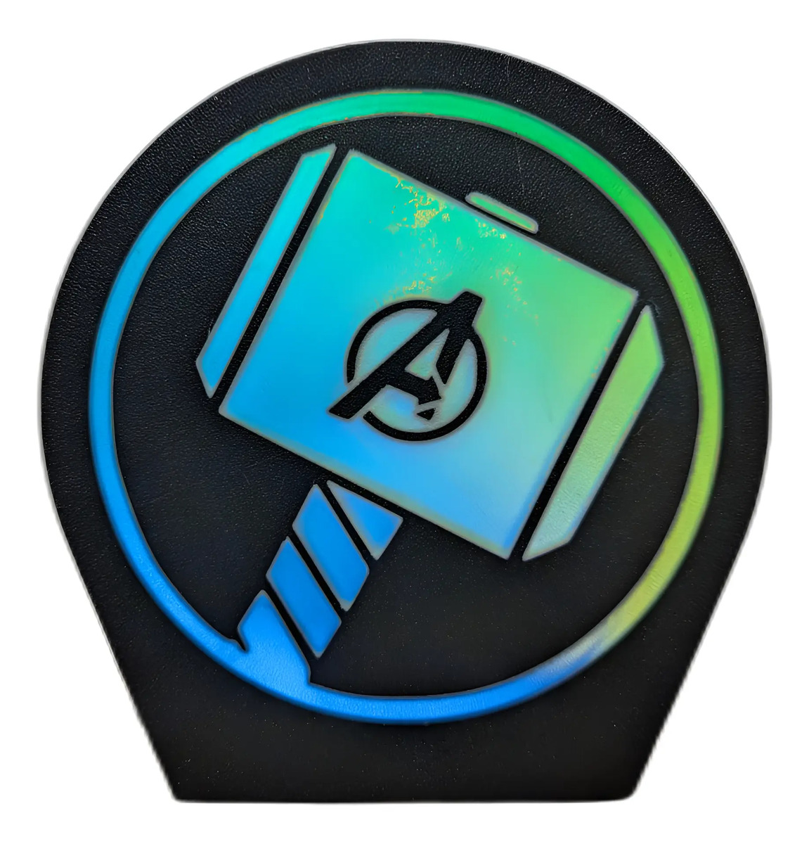 Lampara Velador Led 3d Martillo Thor Negro Blanco