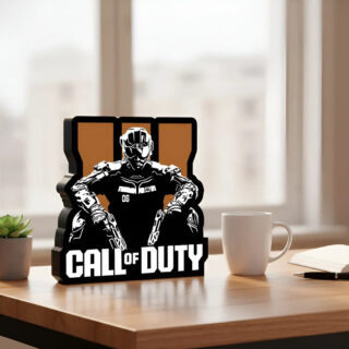 Lampara Velador Led 3d Call Of Dutty Negro Blanco