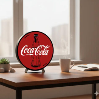 Lampara Velador Led 3d Coca Cola Negro Blanco