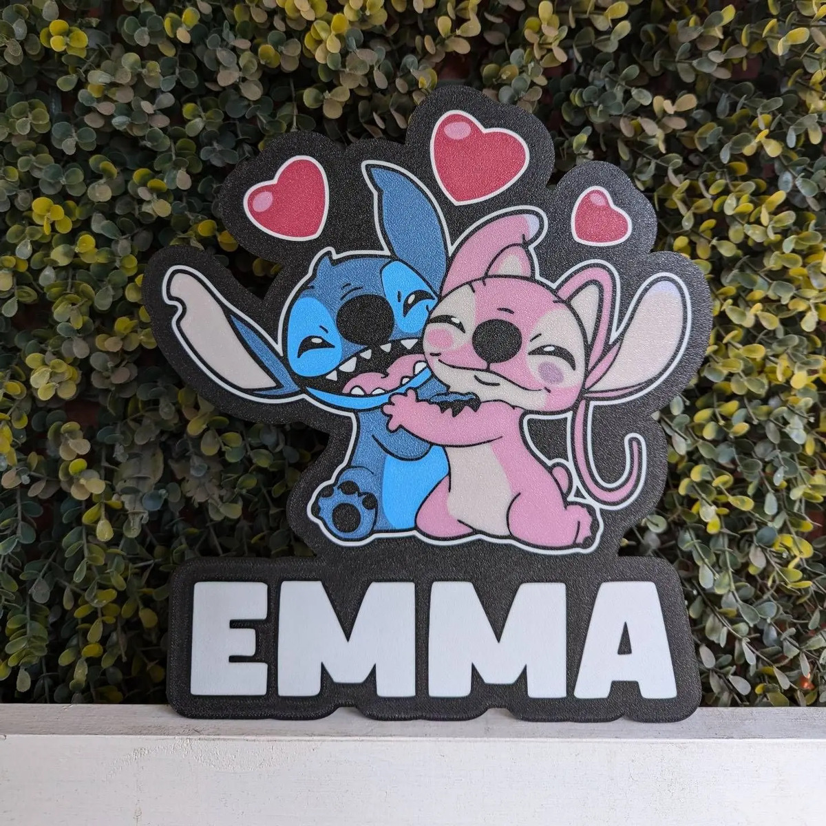 Lampara Velador Led 3d Lilo Y Stich Personalizable Negro Blanco - Image 2