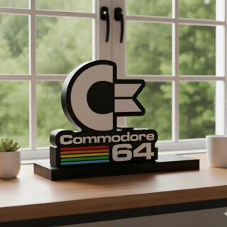 Lampara Velador Led 3d Commodore 64 Negro Blanco