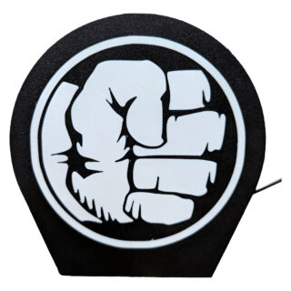 Lampara Velador Led 3d Hulk Negro Blanco