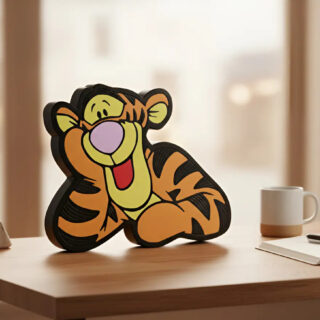 Lampara Velador Led 3d Tigger Winnie Pooh Negro Blanco