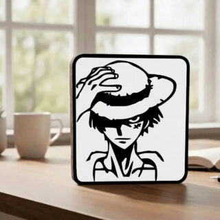 Lampara Velador Led 3d One Piece Negro Blanco