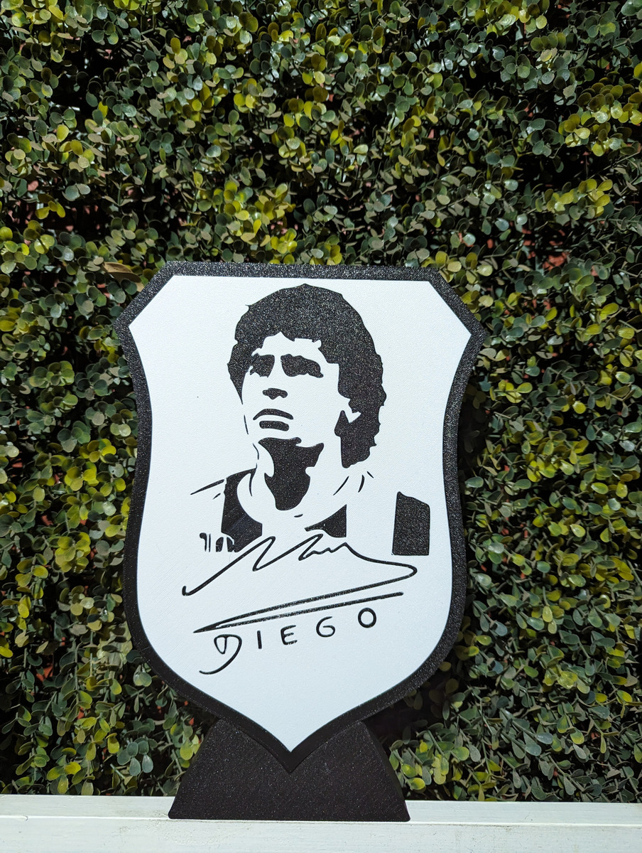 Cuadro Impression 3d (escudo) Del Diego Blanco Negro - Image 2