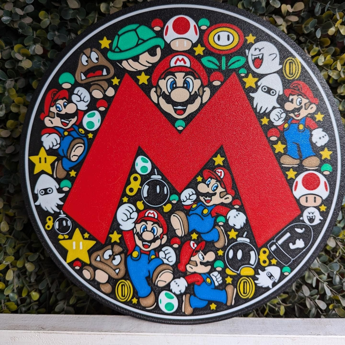 Lampara Velador Led 3d Mario Bros Collage Negro Blanco - Image 2